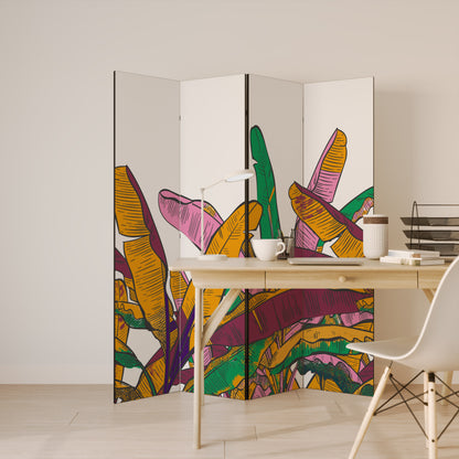 TROPICAL GLOW Biombo de 4 paneles