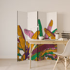 TROPICAL GLOW Decorative 4-Panel Room Divider