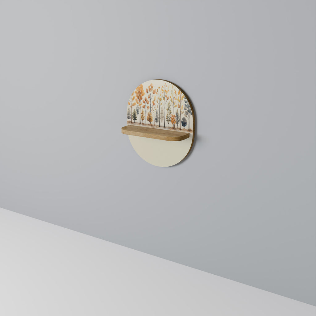 Estantería de arte ovalada AUTUMN FOREST en efecto roble