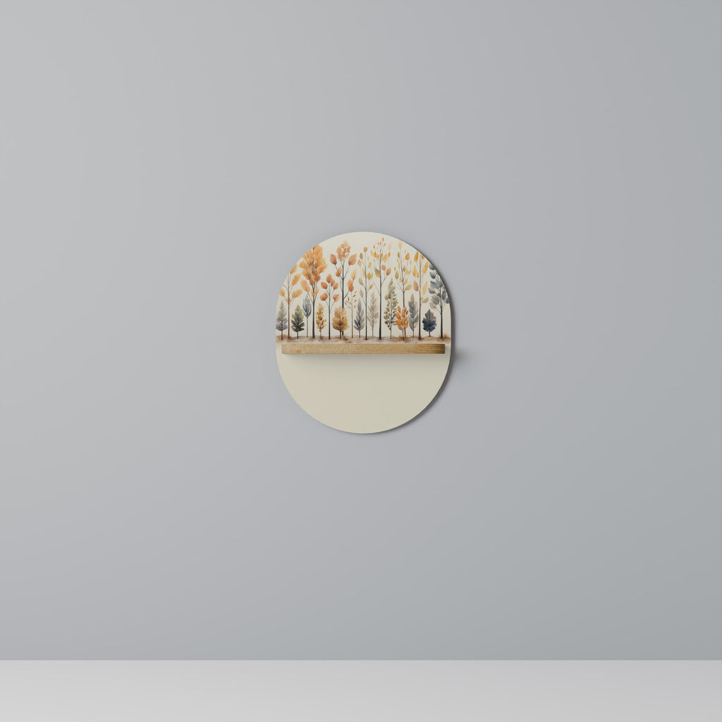 Estantería de arte ovalada AUTUMN FOREST en efecto roble