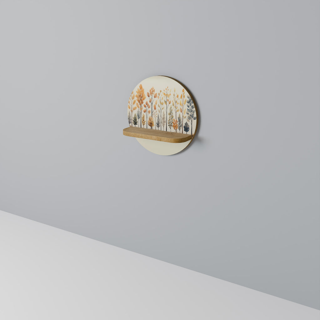 Estantería de arte redonda AUTUMN FOREST en efecto roble
