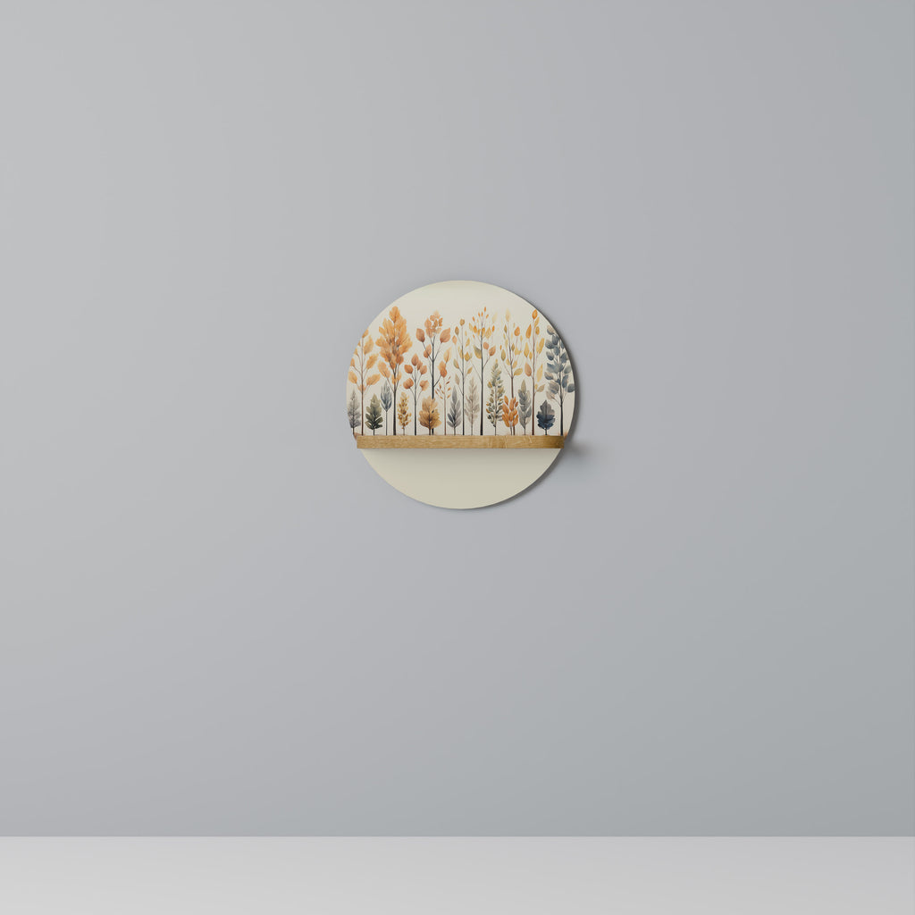 Estantería de arte redonda AUTUMN FOREST en efecto roble