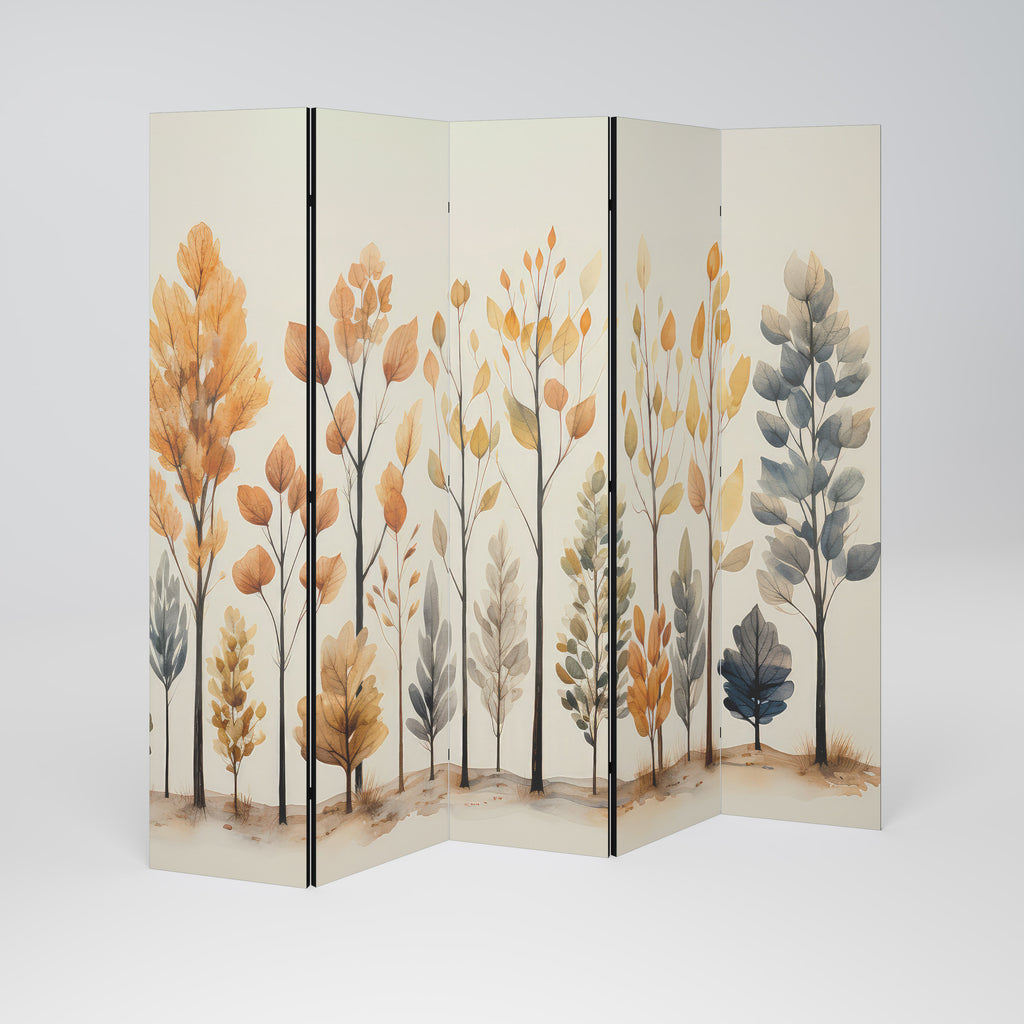 AUTUMN FOREST Biombo de 5 paneles