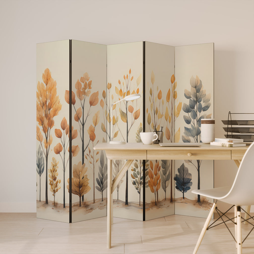 AUTUMN FOREST Decorative 5-Panel Room Divider