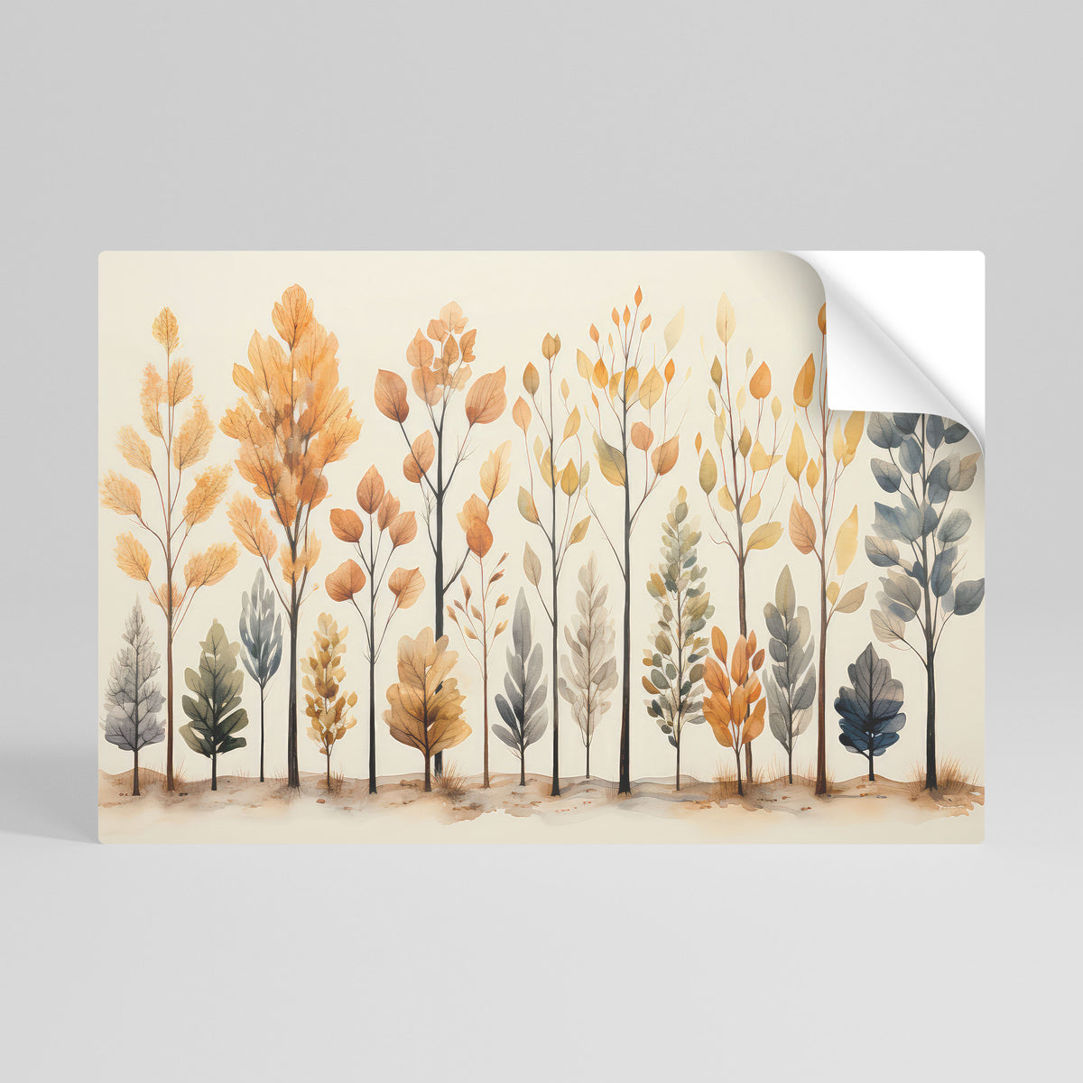 AUTUMN FOREST Póster adhesivo horizontal