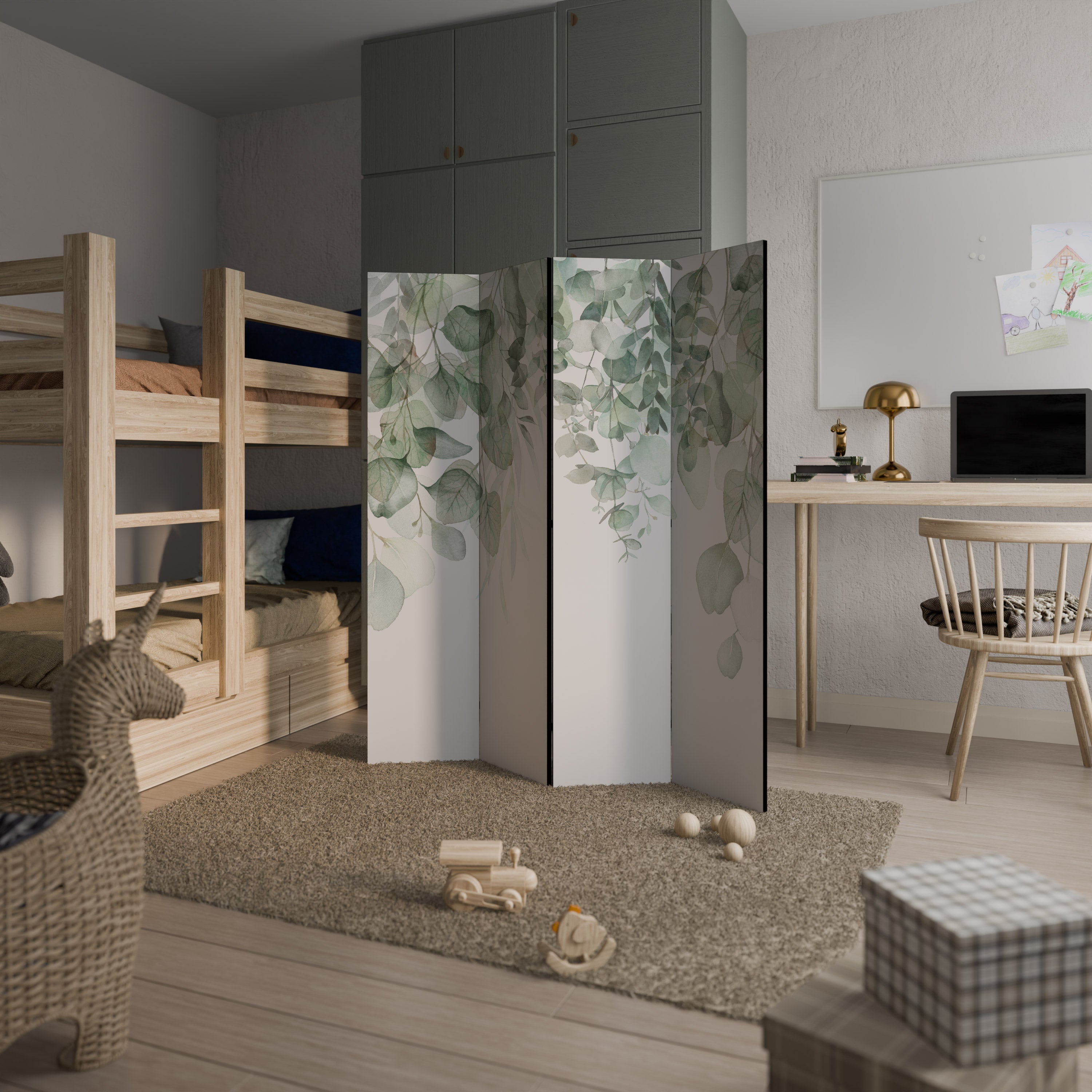 Biombo decorativo de 4 paneles PURE VERDURE