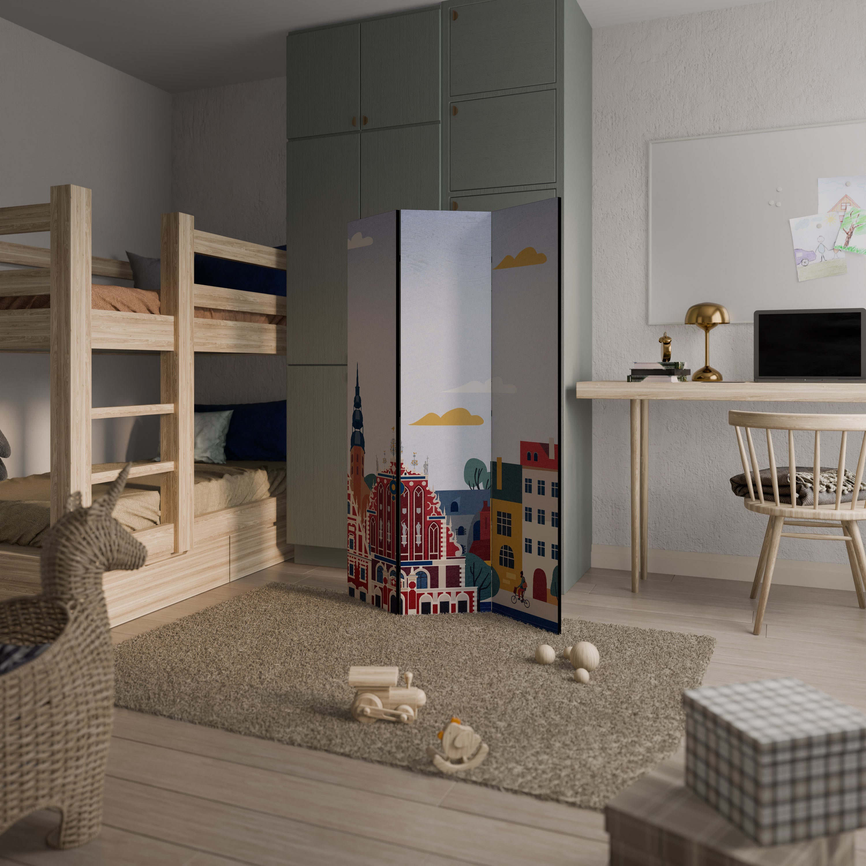 MEMORY OF RIGA Biombo de 3 paneles