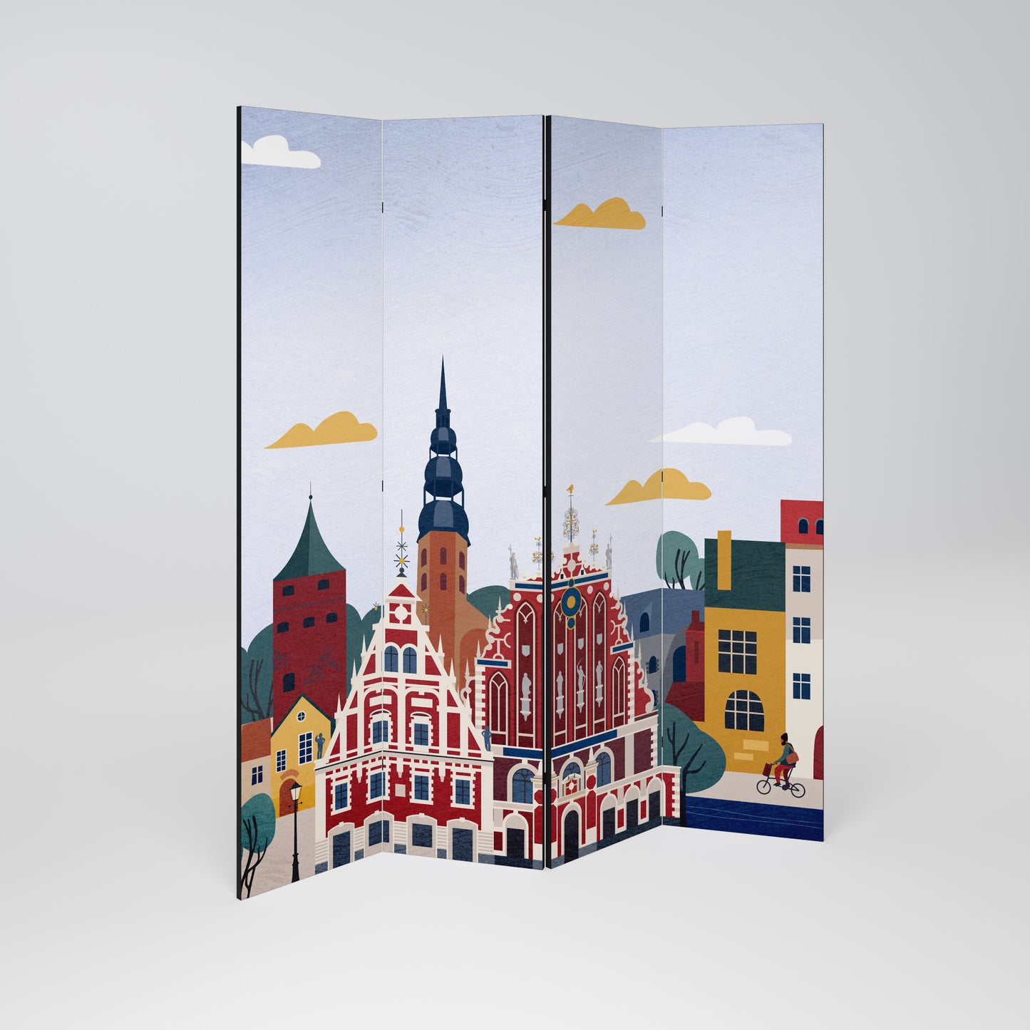 MEMORY OF RIGA Biombo de 4 paneles