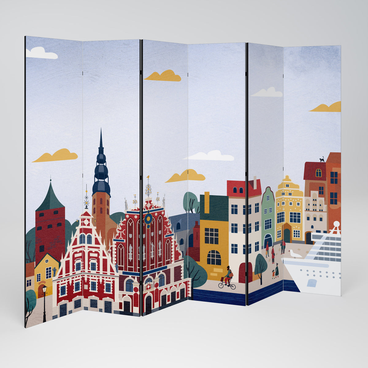 MEMORY OF RIGA Biombo de 6 paneles
