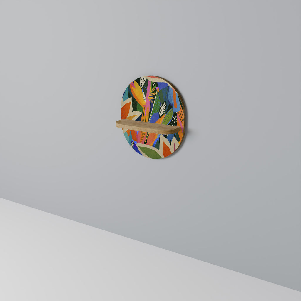 Estantería de arte ovalada VEGETACIÓN RAMPANTE con efecto roble