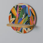 RAMPANT VEGETATION Round Art Shelf In Oak Effect