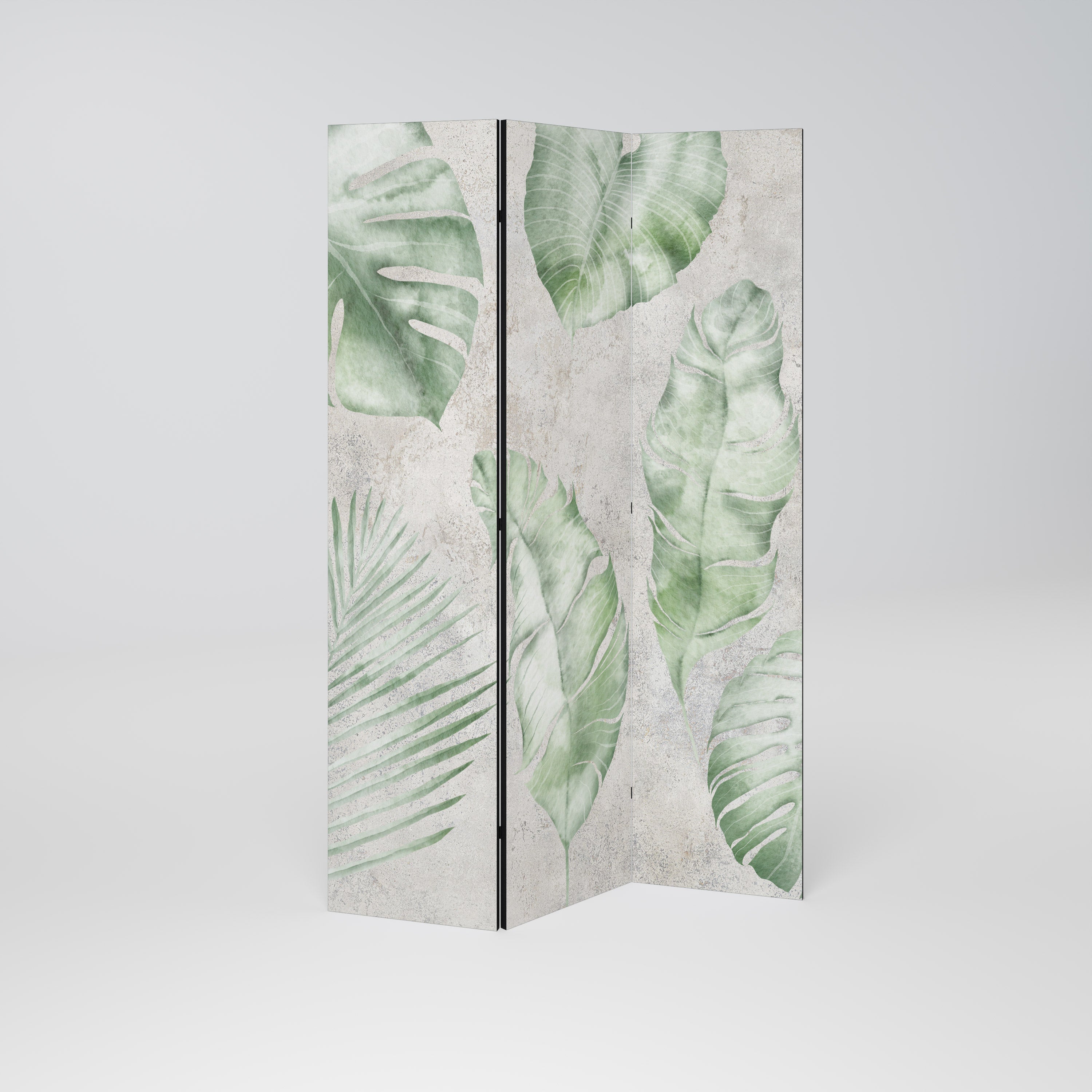 Biombo decorativo de 3 paneles LUSH LEAF WHISPERS