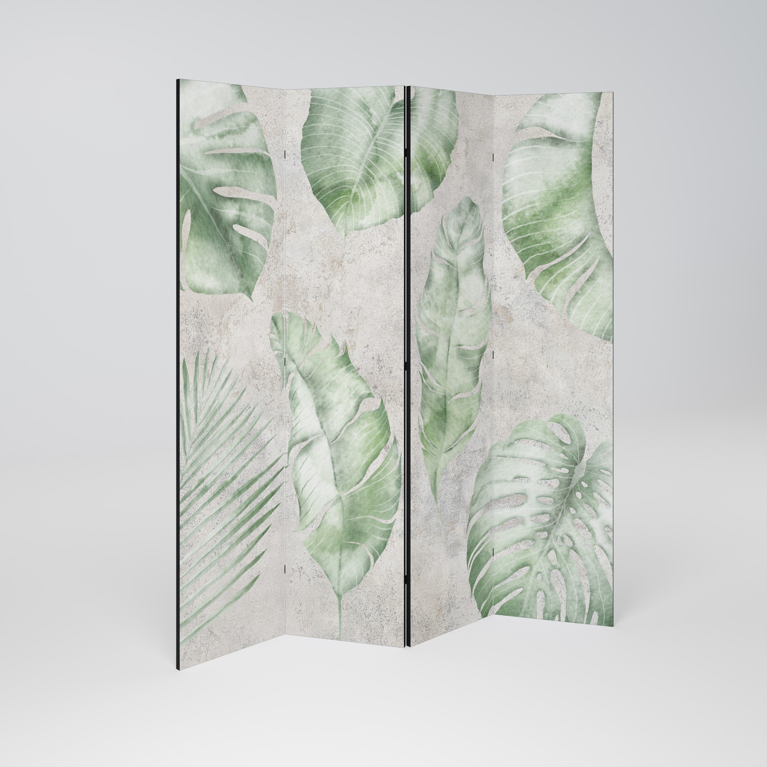 Biombo decorativo de 4 paneles LUSH LEAF WHISPERS