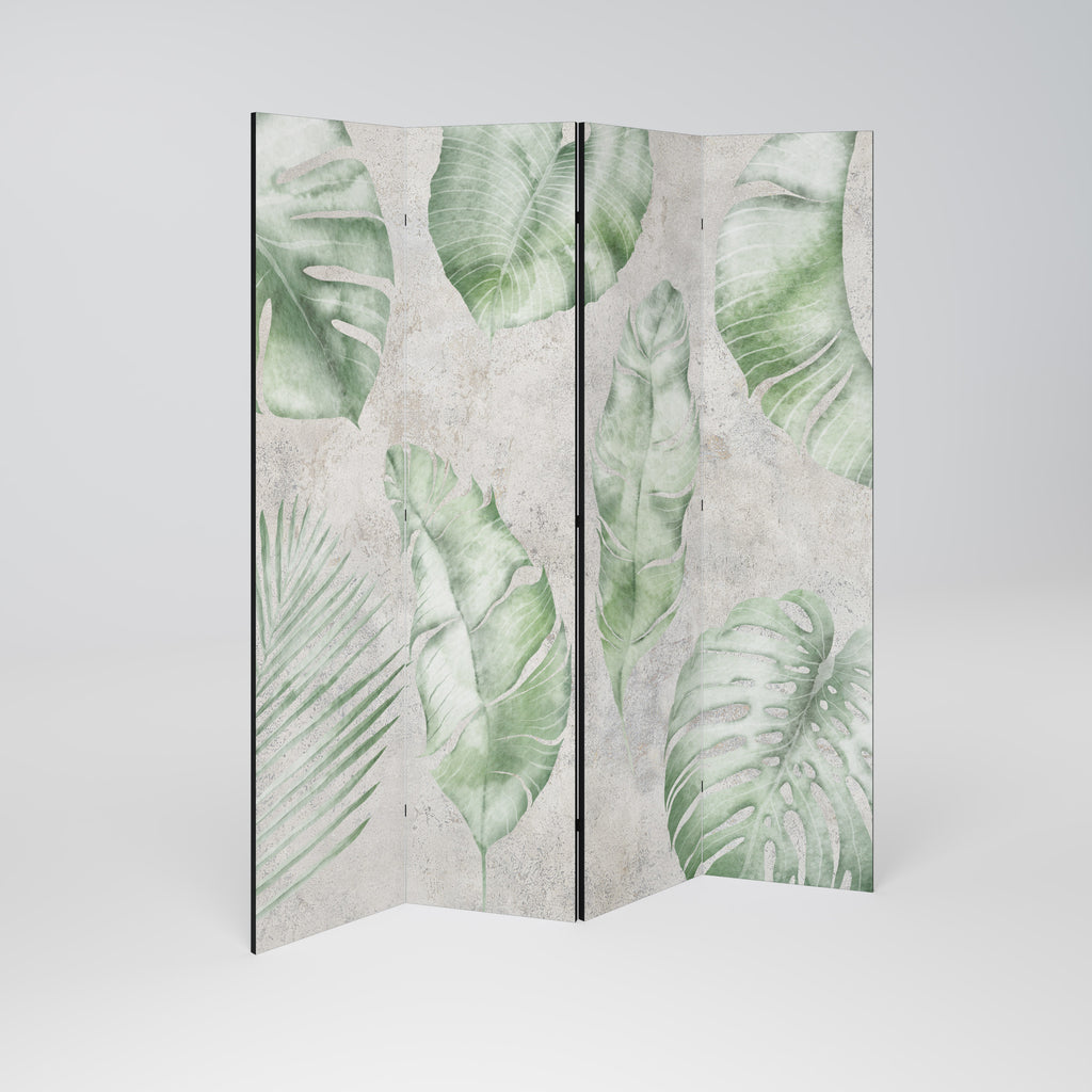 Biombo decorativo de 4 paneles LUSH LEAF WHISPERS