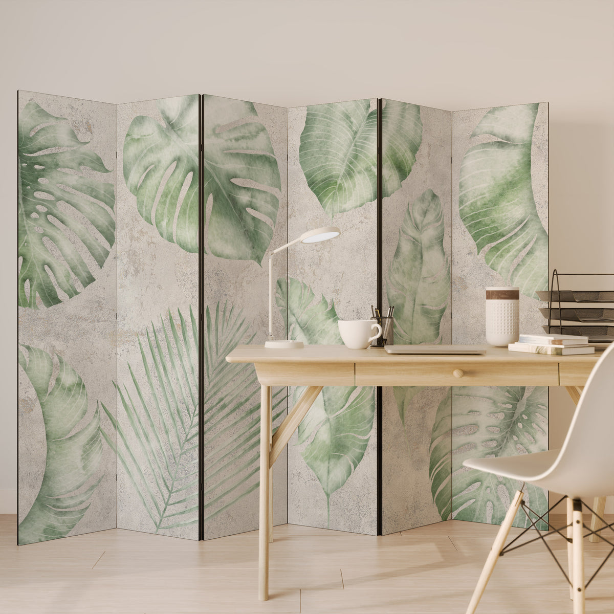 LUSH LEAF WHISPERS Biombo de 6 paneles