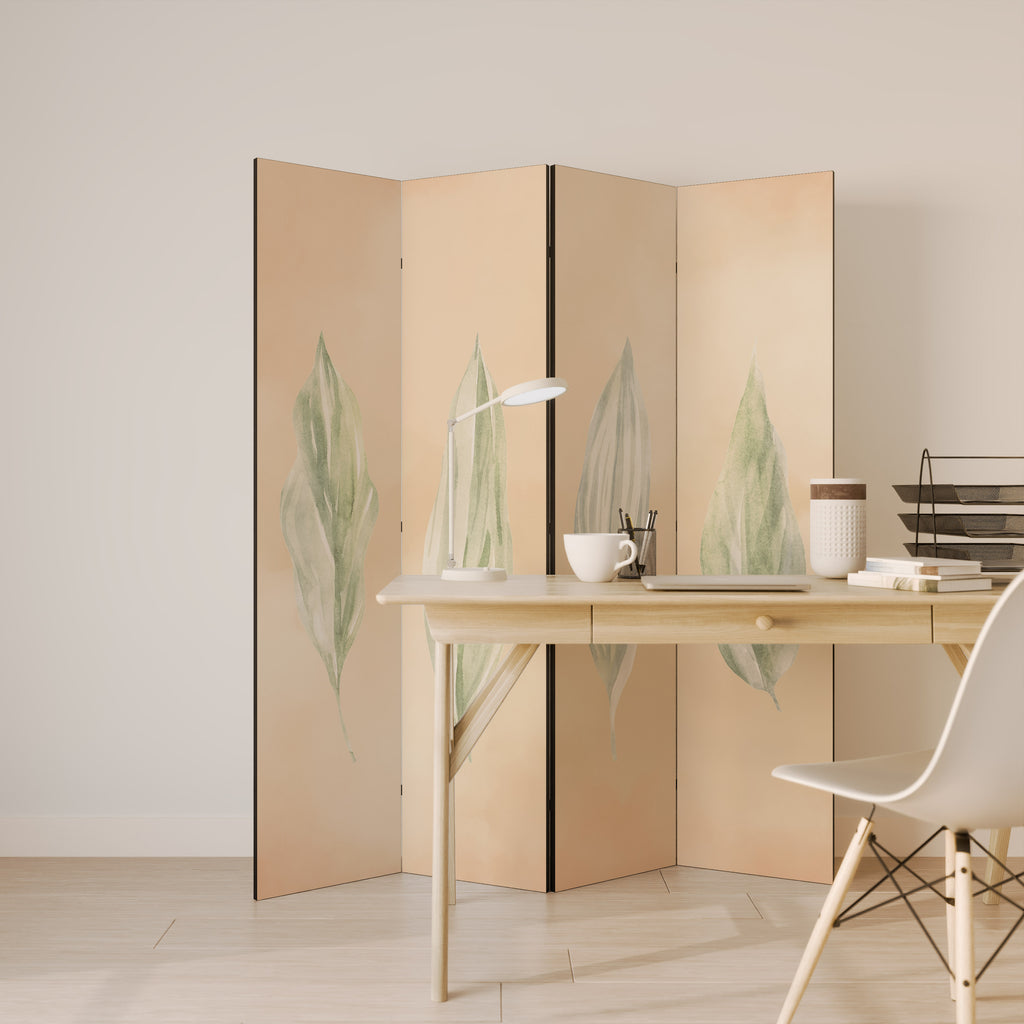 Biombo decorativo de 4 paneles LEAFY HARMONY
