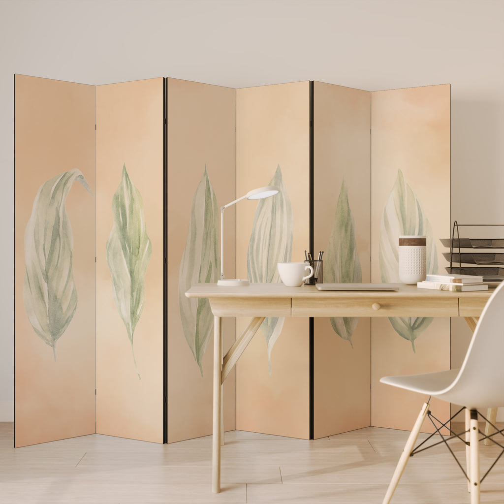 Biombo decorativo de 6 paneles LEAFY HARMONY