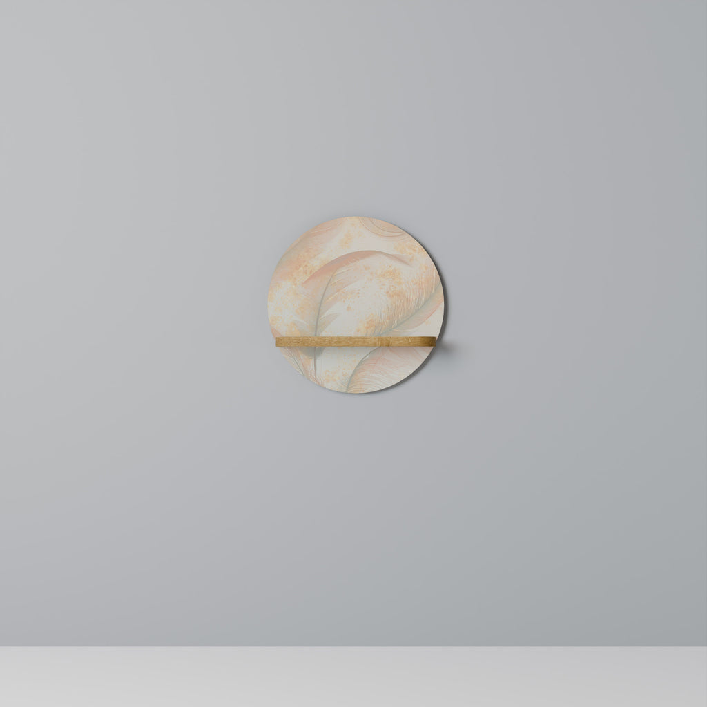 Estantería de arte redonda AURA OF LIGHT con efecto roble