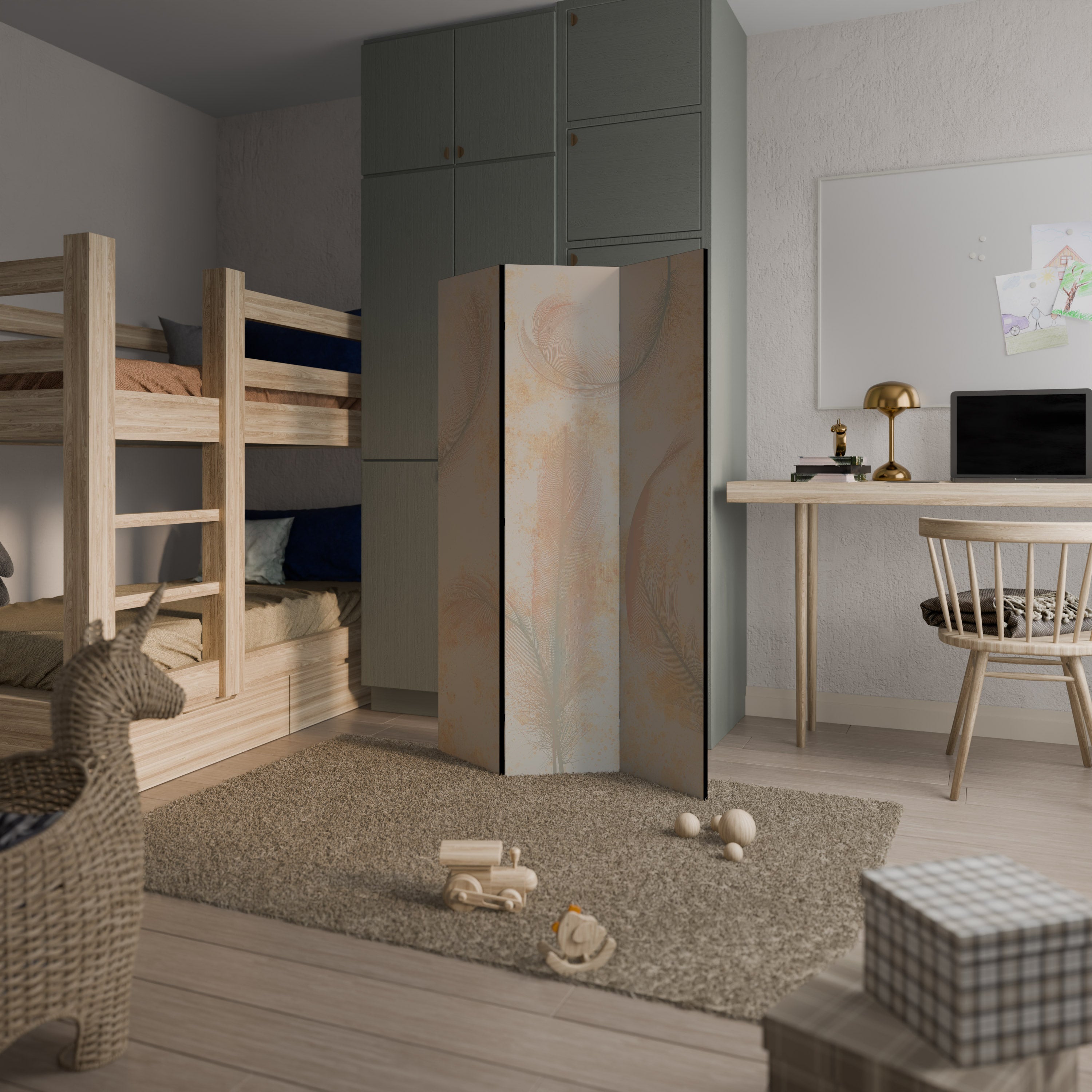 AURA OF LIGHT Biombo de 3 paneles