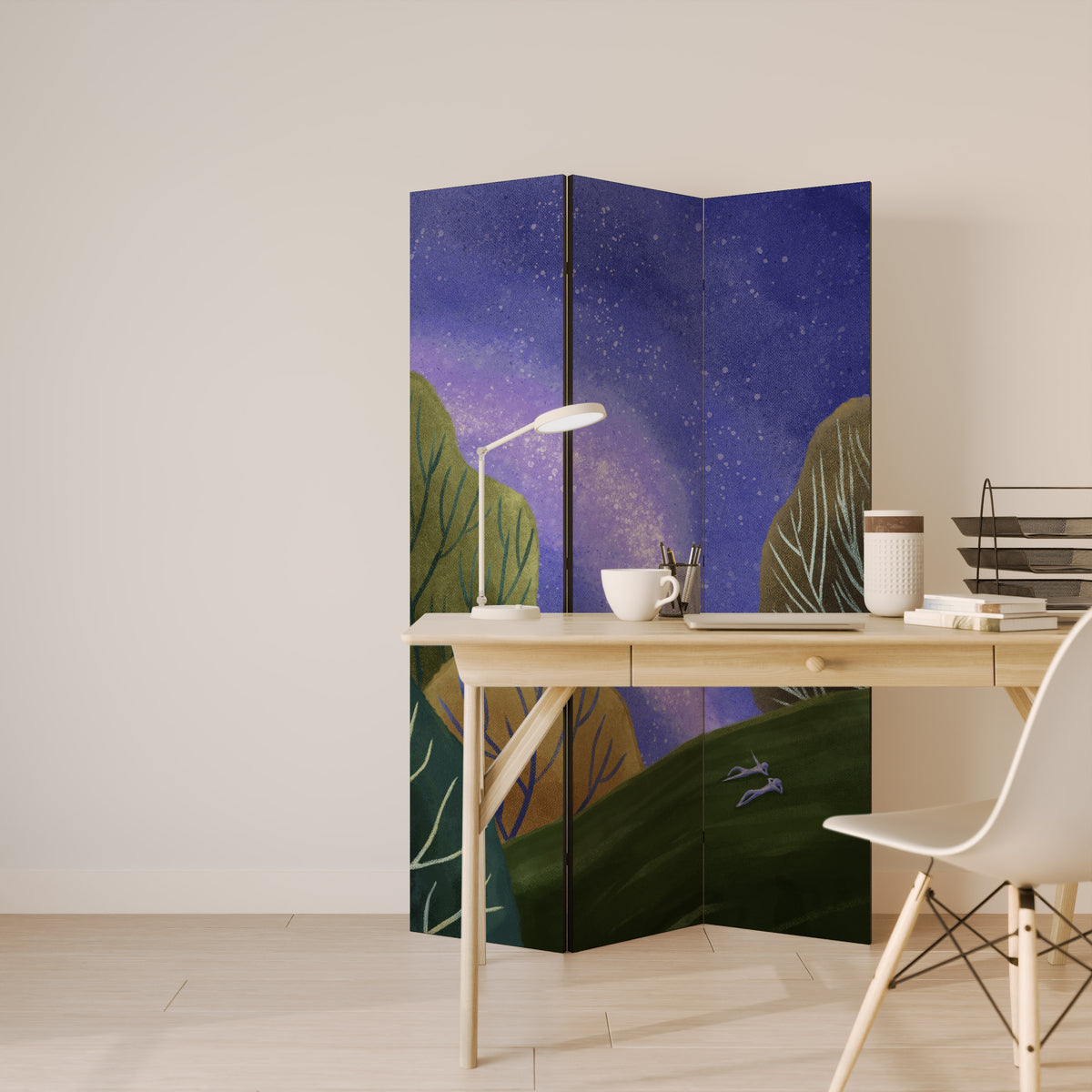 STARLIT VIBE Biombo de 3 paneles