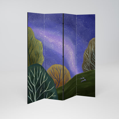 STARLIT VIBE Biombo de 4 paneles
