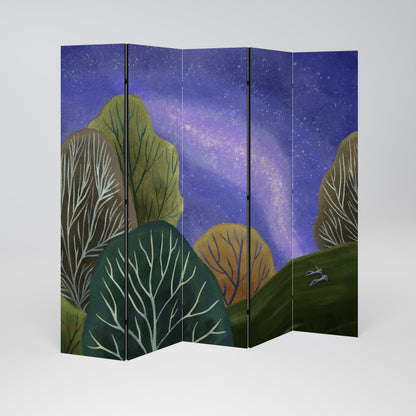 STARLIT VIBE Biombo de 5 paneles