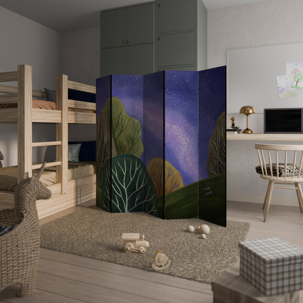 STARLIT VIBE Biombo de 5 paneles