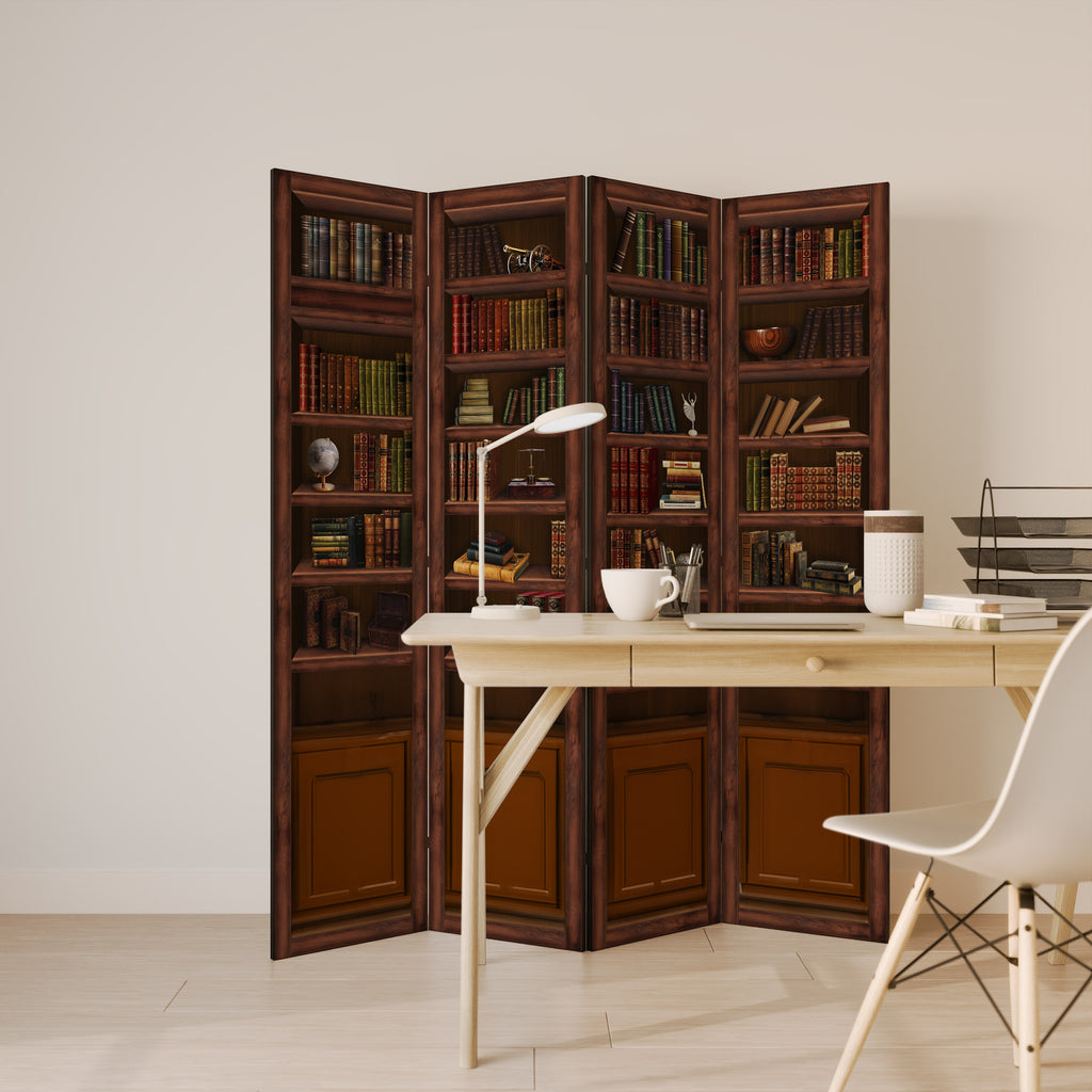 Biombo decorativo de 4 paneles WISDOM IN WOOD