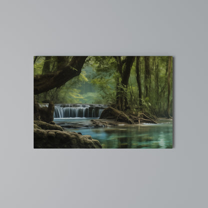 TRANQUIL WATERFALL ESCAPE Cuadro en lienzo horizontal