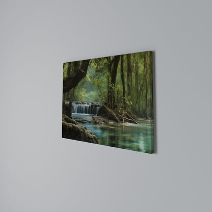 TRANQUIL WATERFALL ESCAPE Cuadro en lienzo horizontal