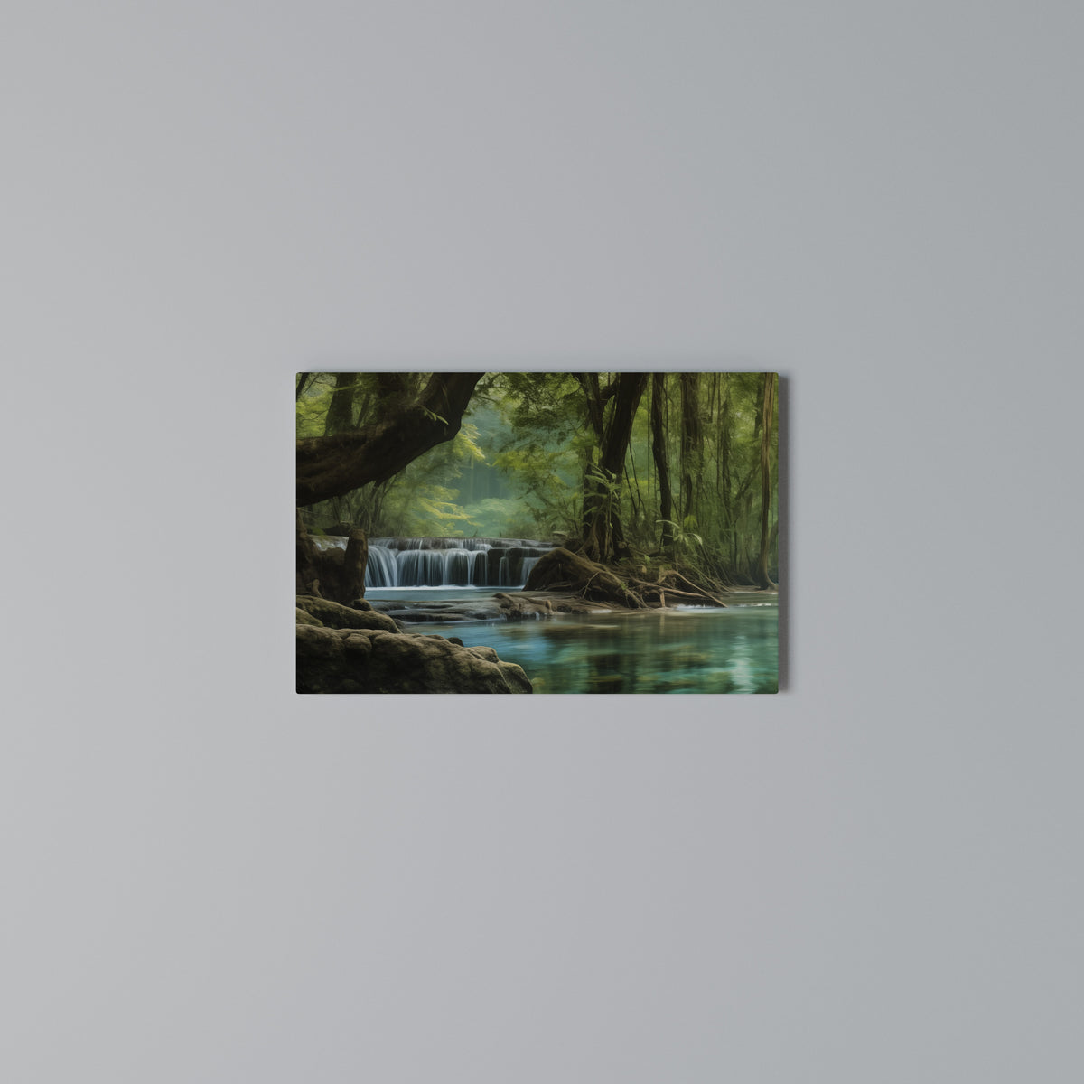 TRANQUIL WATERFALL ESCAPE Cuadro en lienzo horizontal