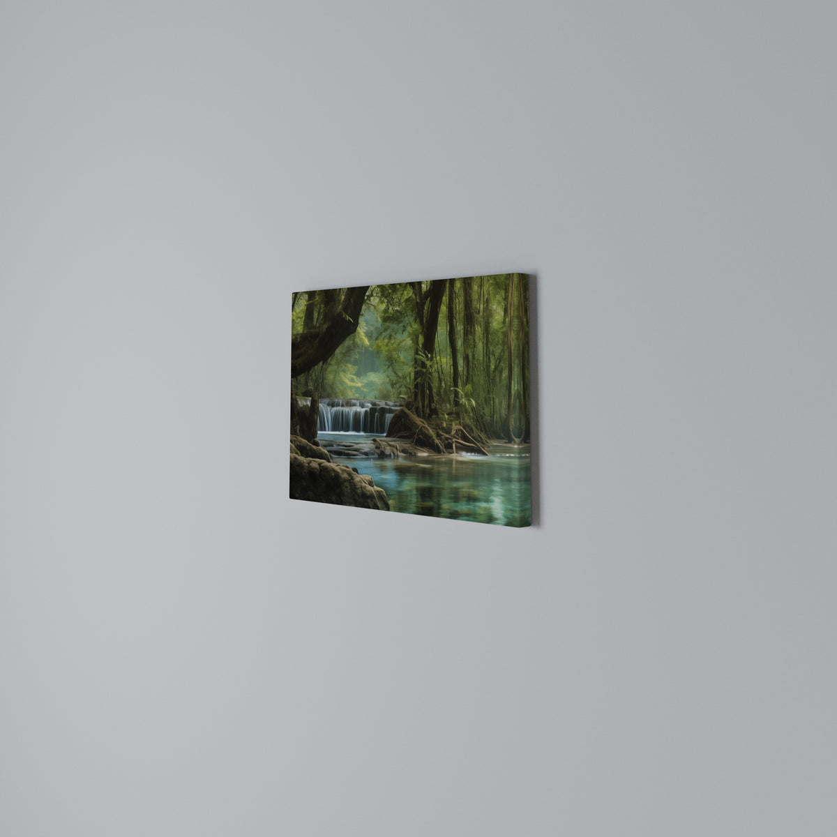 TRANQUIL WATERFALL ESCAPE Cuadro en lienzo horizontal