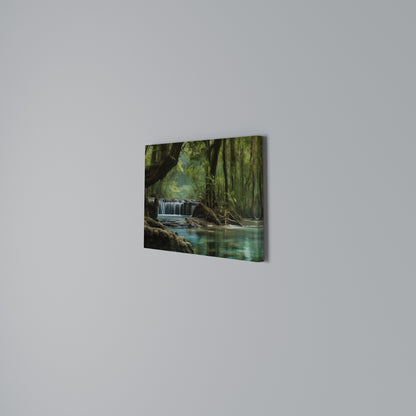 TRANQUIL WATERFALL ESCAPE Cuadro en lienzo horizontal