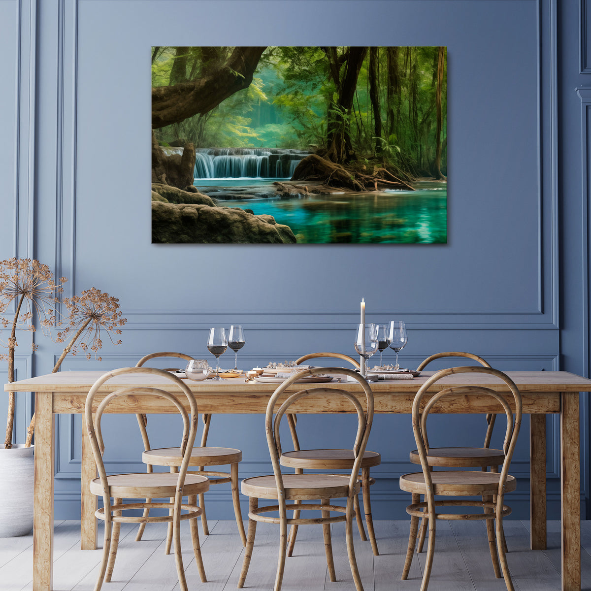 TRANQUIL WATERFALL ESCAPE Cuadro en lienzo horizontal