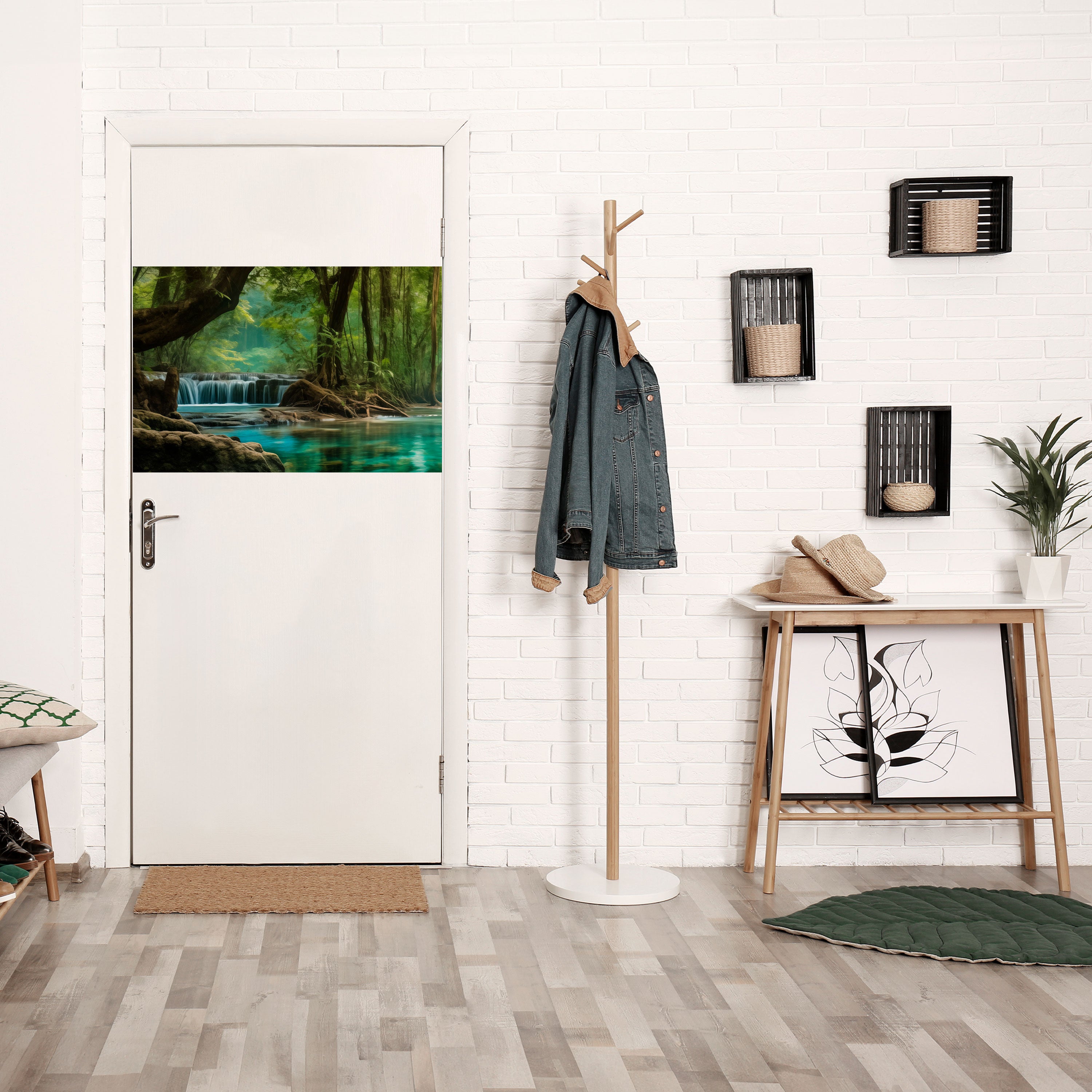 Póster horizontal autoadhesivo de Escape de Cascada TRANQUILA