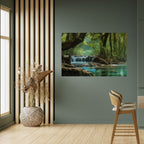 TRANQUIL WATERFALL ESCAPE Póster Horizontal Adhesivo