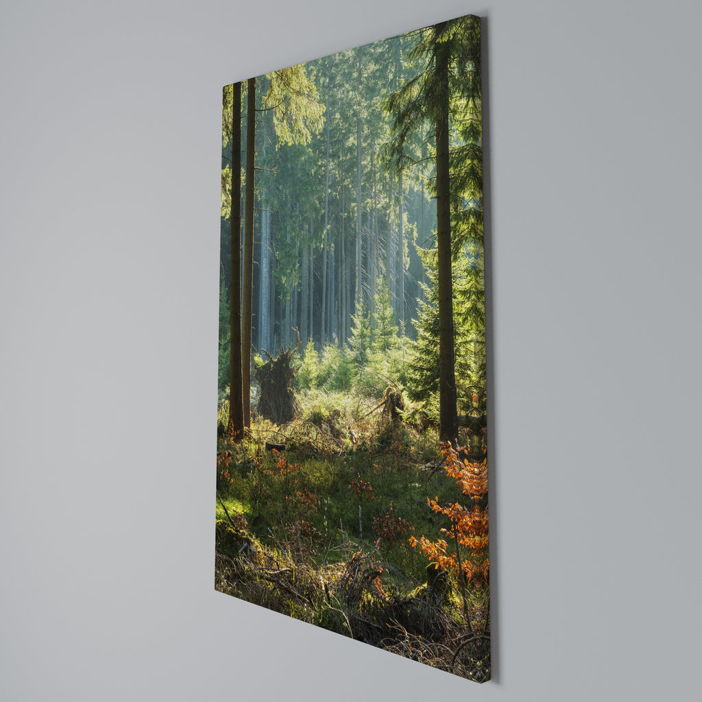 SUNLIT FOREST SERENADE Cuadro en lienzo vertical