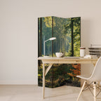 SUNLIT FOREST SERENADE 3-Panel Room Divider