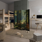 SUNLIT FOREST SERENADE Decorative 4-Panel Room Divider
