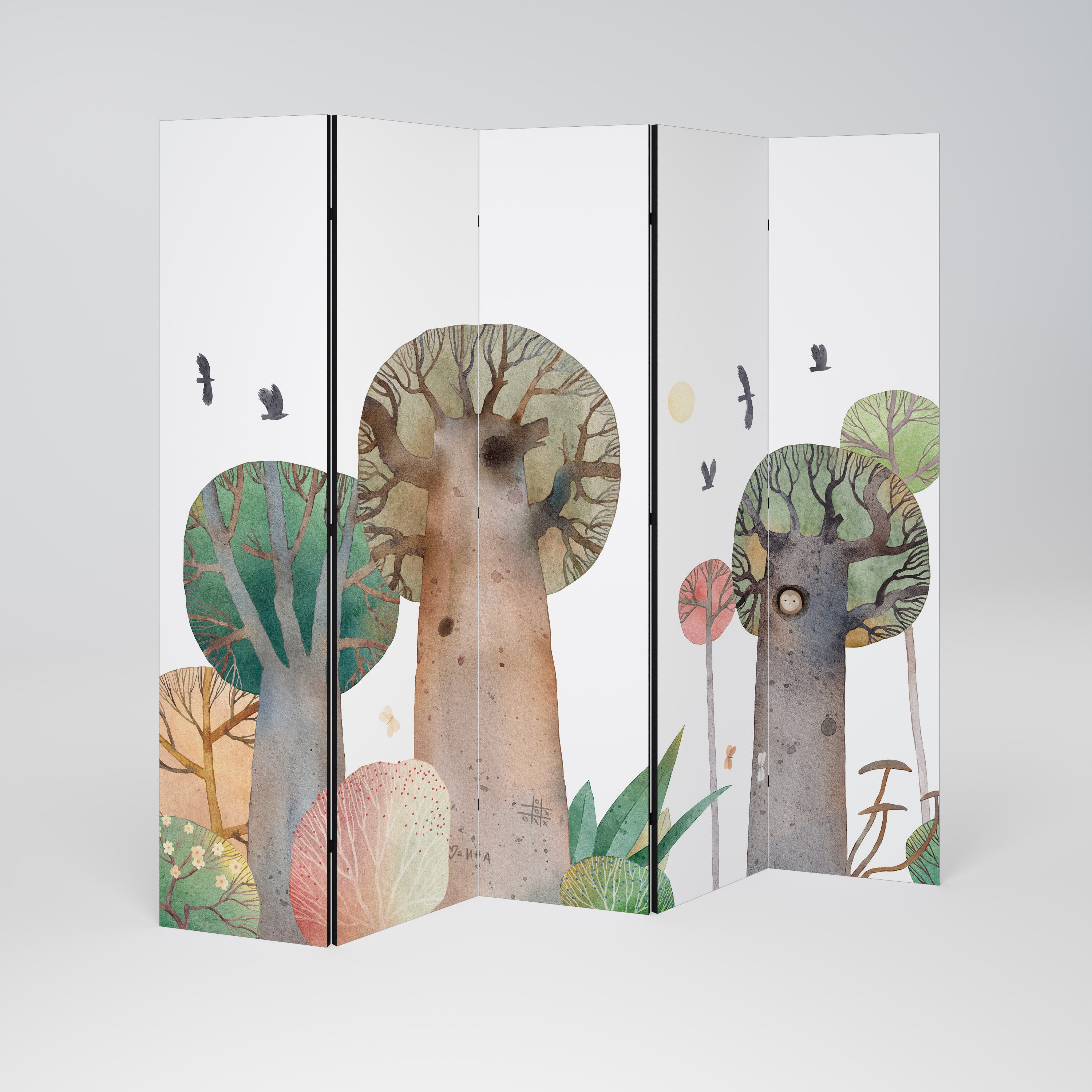 FLIGHT OVER 5-Panel Room Divider