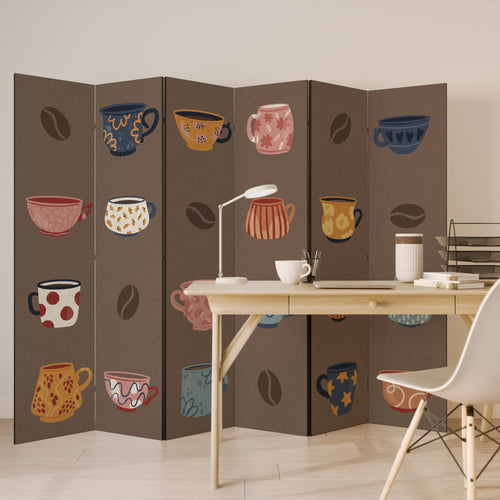 COFFEE BREAK Biombo Decorativo de 6 Paneles
