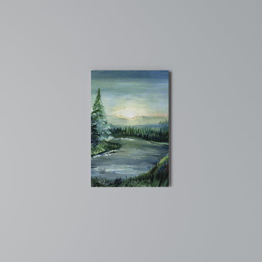 FOREST SUNSET Cuadro en lienzo vertical