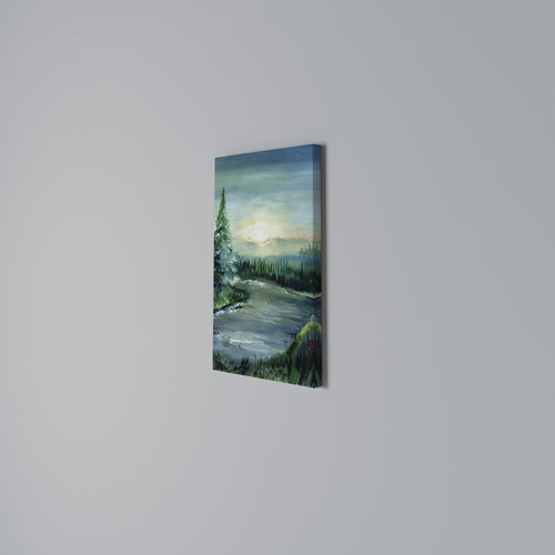 FOREST SUNSET Cuadro en lienzo vertical
