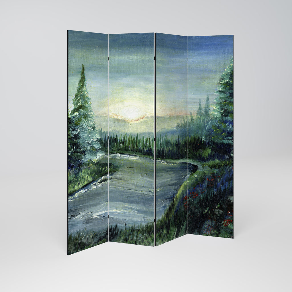 FOREST SUNSET 4-Panel Room Divider
