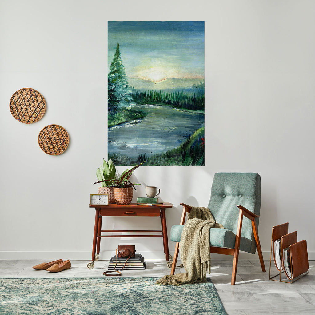 FOREST SUNSET Peel and Stick Vertical Poster