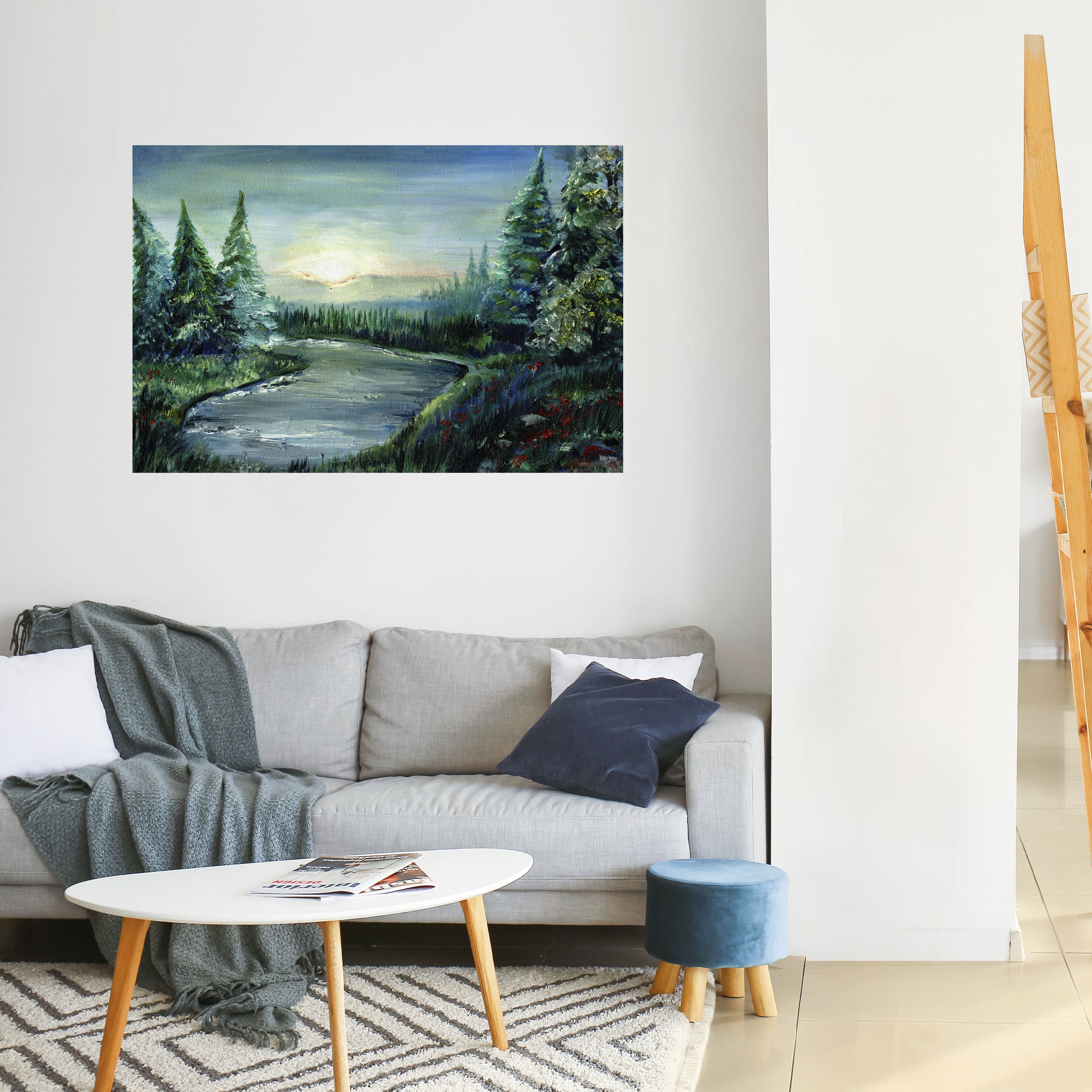 Póster horizontal autoadhesivo ATARDECER EN EL BOSQUE