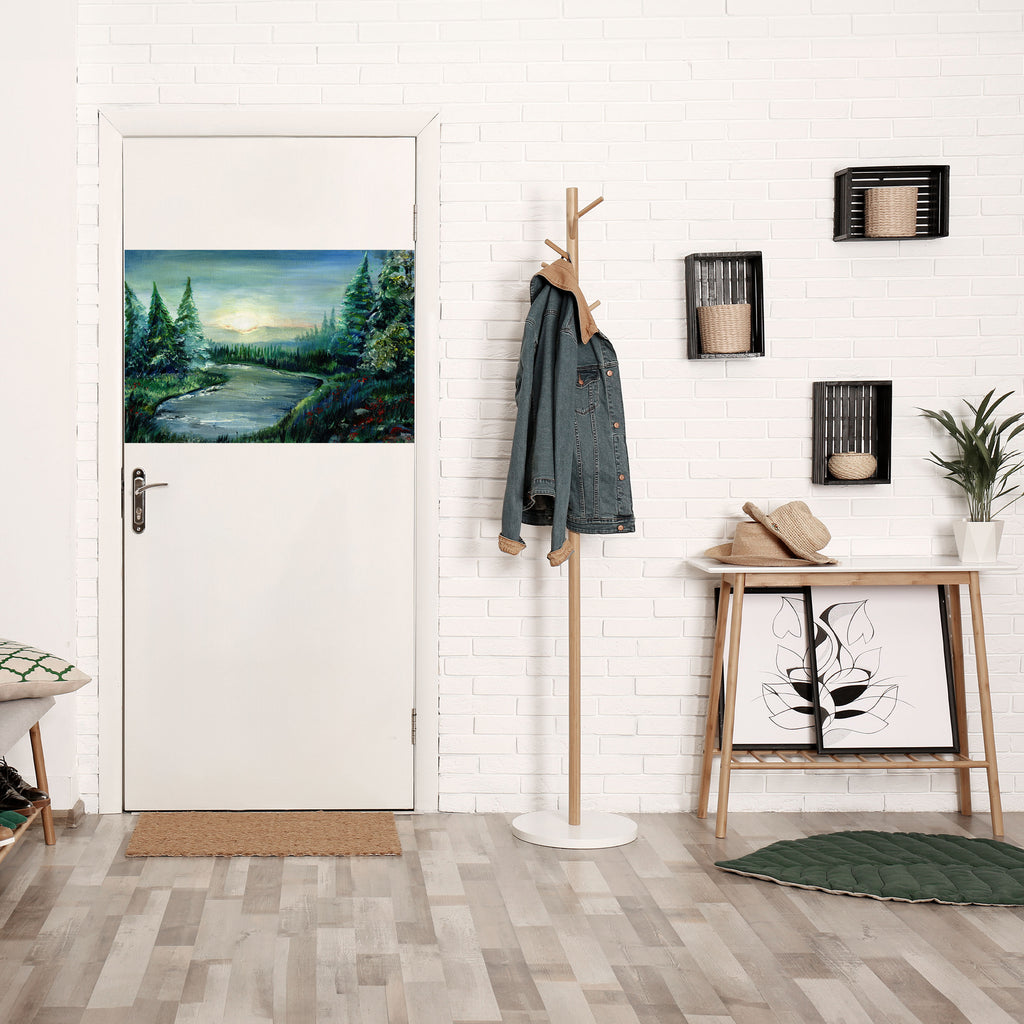 Póster horizontal autoadhesivo ATARDECER EN EL BOSQUE