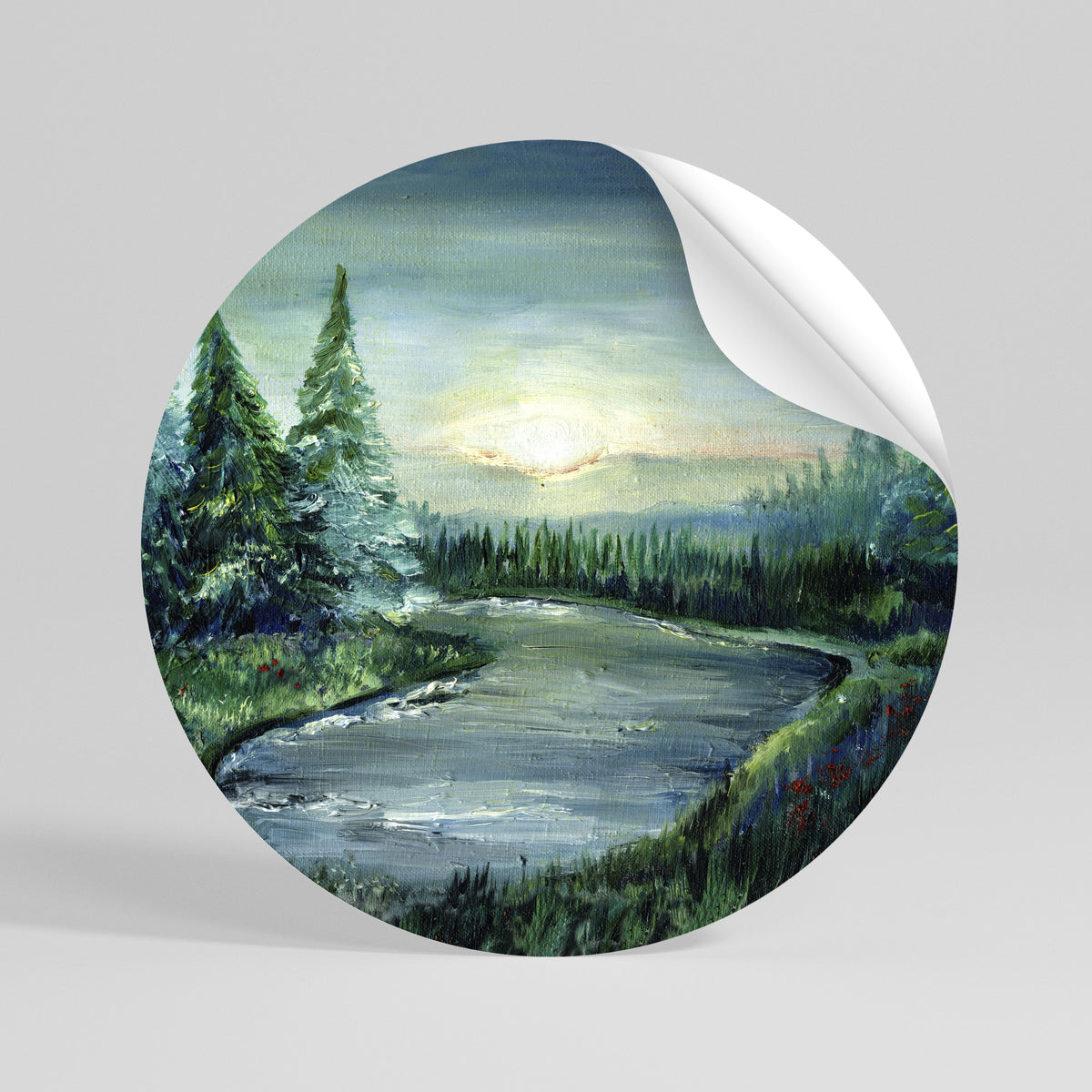 FOREST SUNSET Vinilo adhesivo redondo