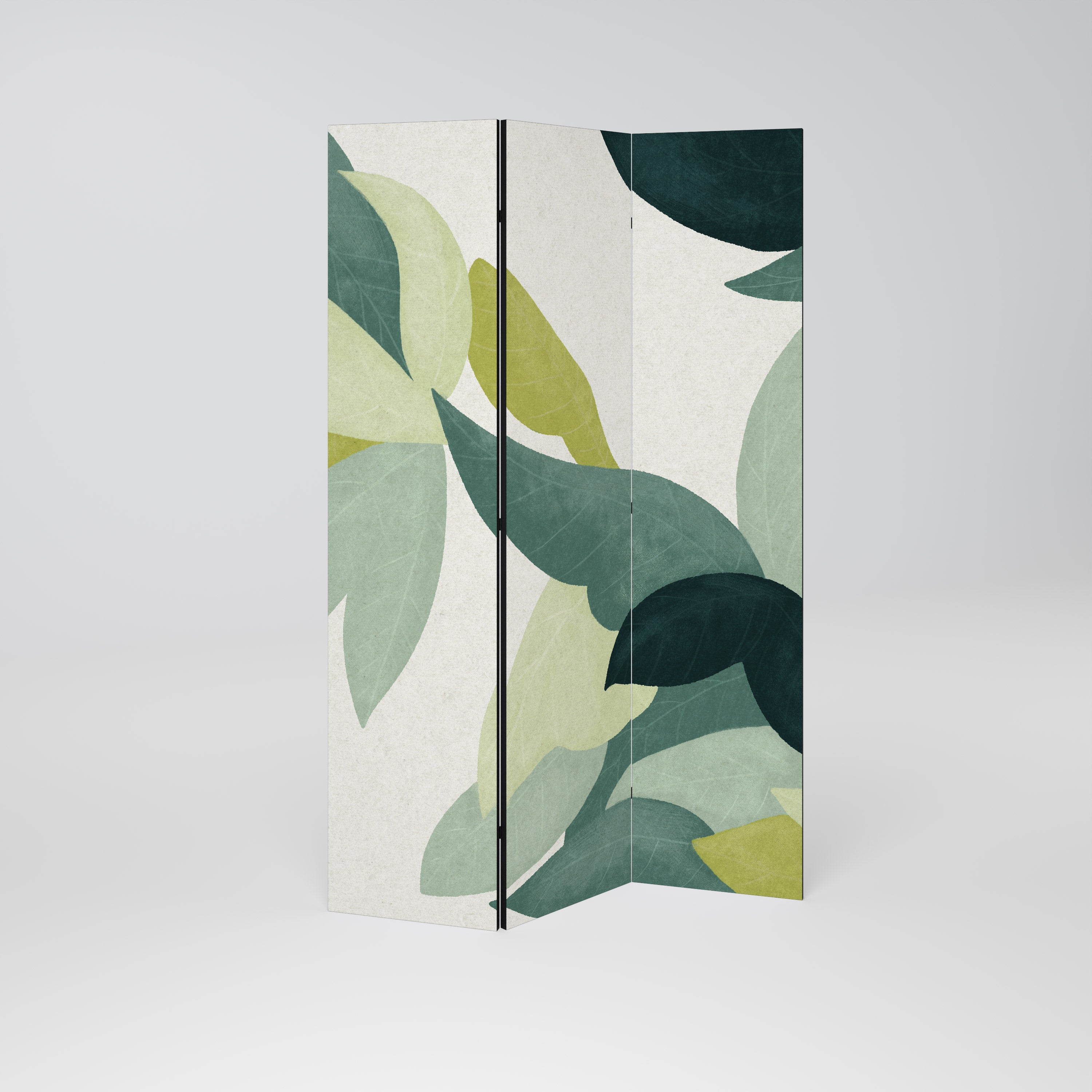 Biombo decorativo de 3 paneles LEAFY VIBRATION