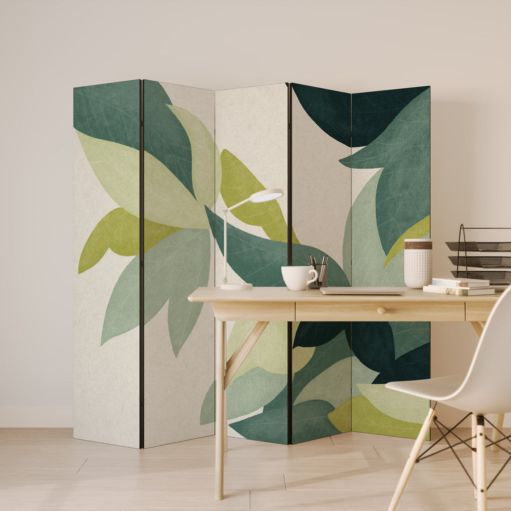 LEAFY VIBRATION Biombo de 5 paneles